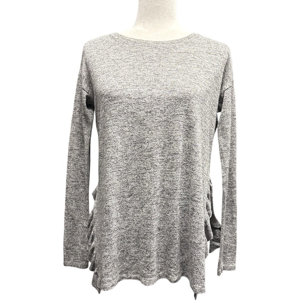 Aerie Just‎ Add Leggings Grey Marled Ruffle Side Slit Tunic Top Women's XS